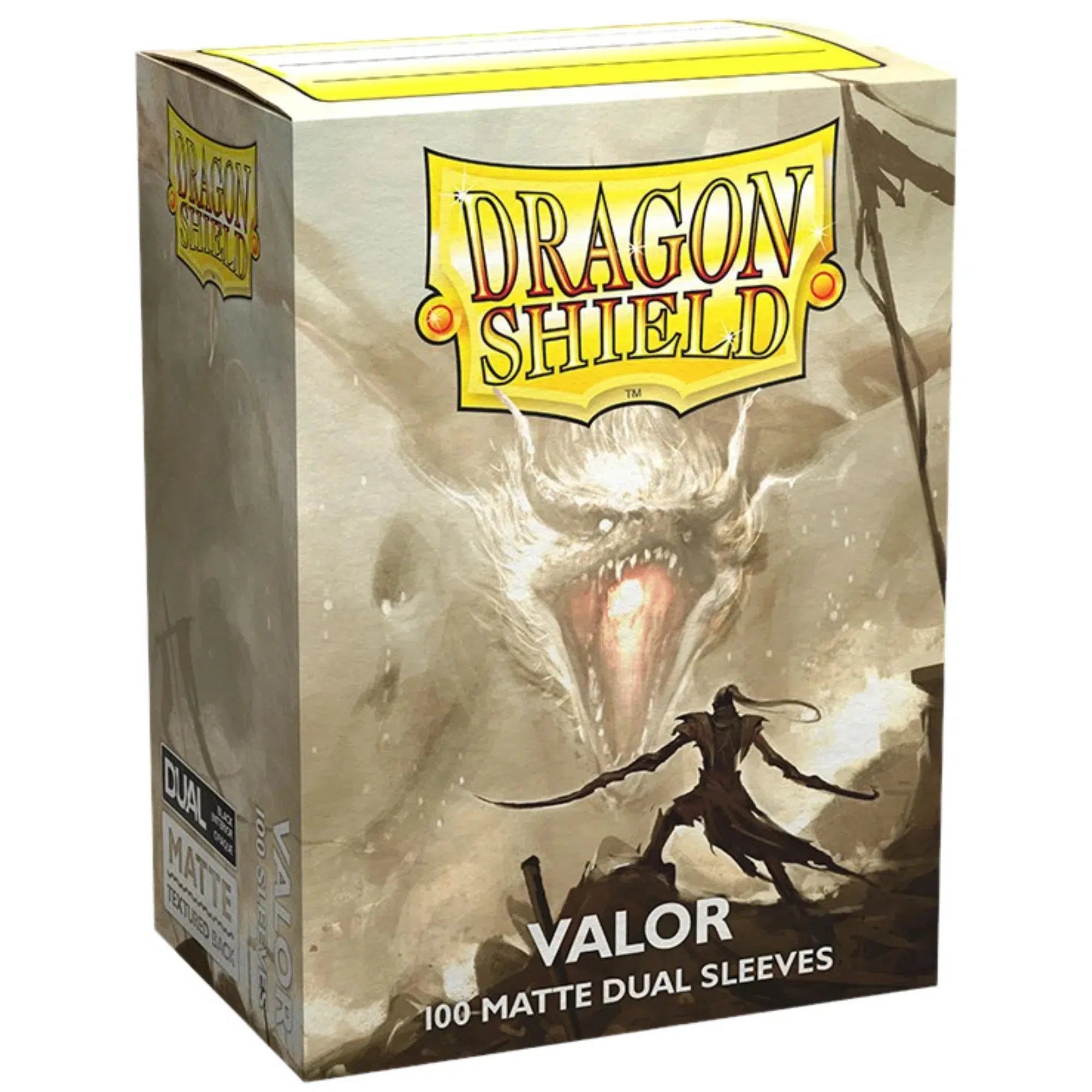Dragon Shield - Valor Dual Colored Protective Card Sleeves (Matte, Beige & Black, 100 Count, Standard Size) - Image 1