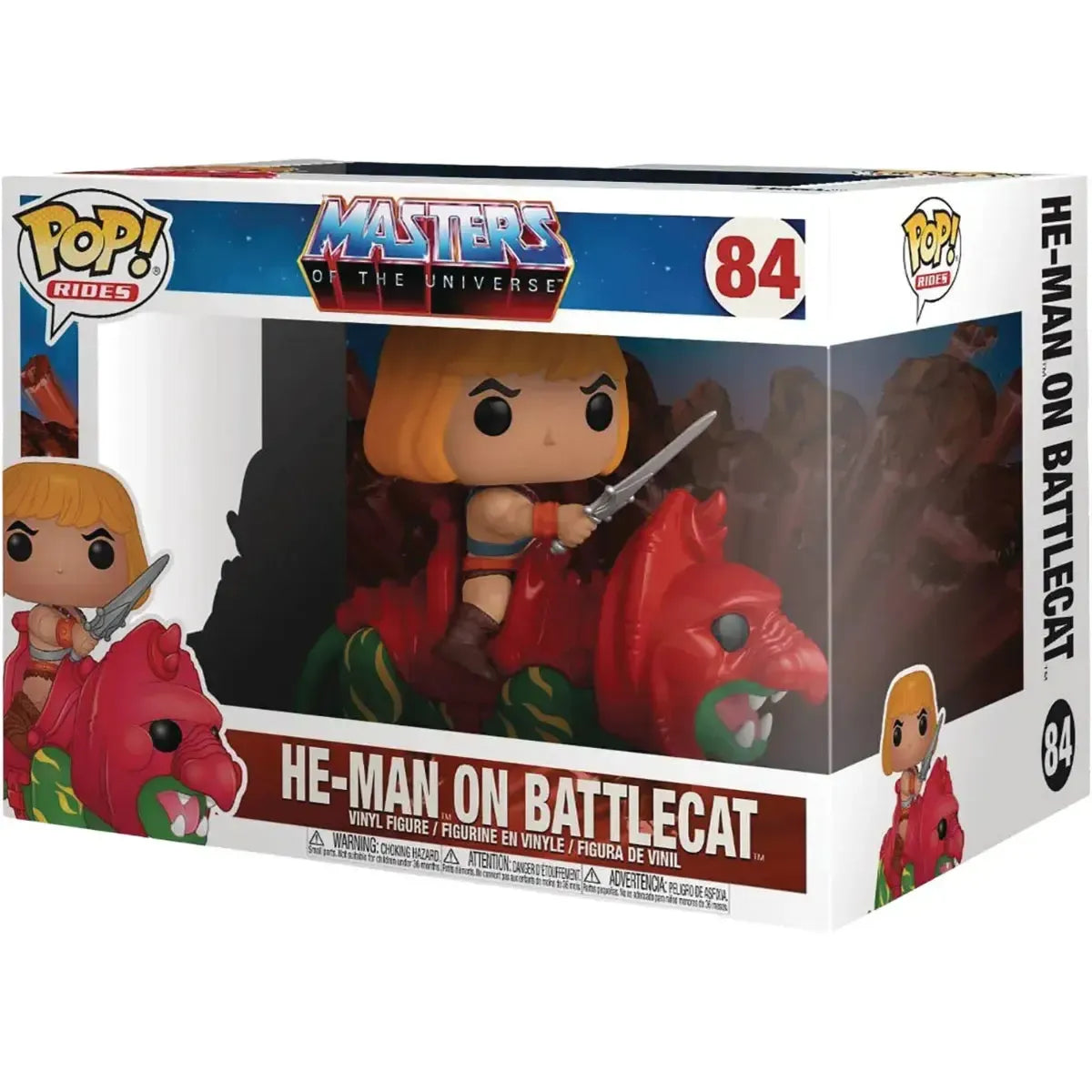 Masters-of-the-Universe-Flocked-He-Man-on-Battle-Cat-Figure-Funko-Pop-Rides-Series-84-Target-Con-2022-Edition Masters of the Universe - Flocked He-Man on Battle Cat Figure - Funko - Pop! Rides Series (84), Target Con 2022 Edition - Image 1